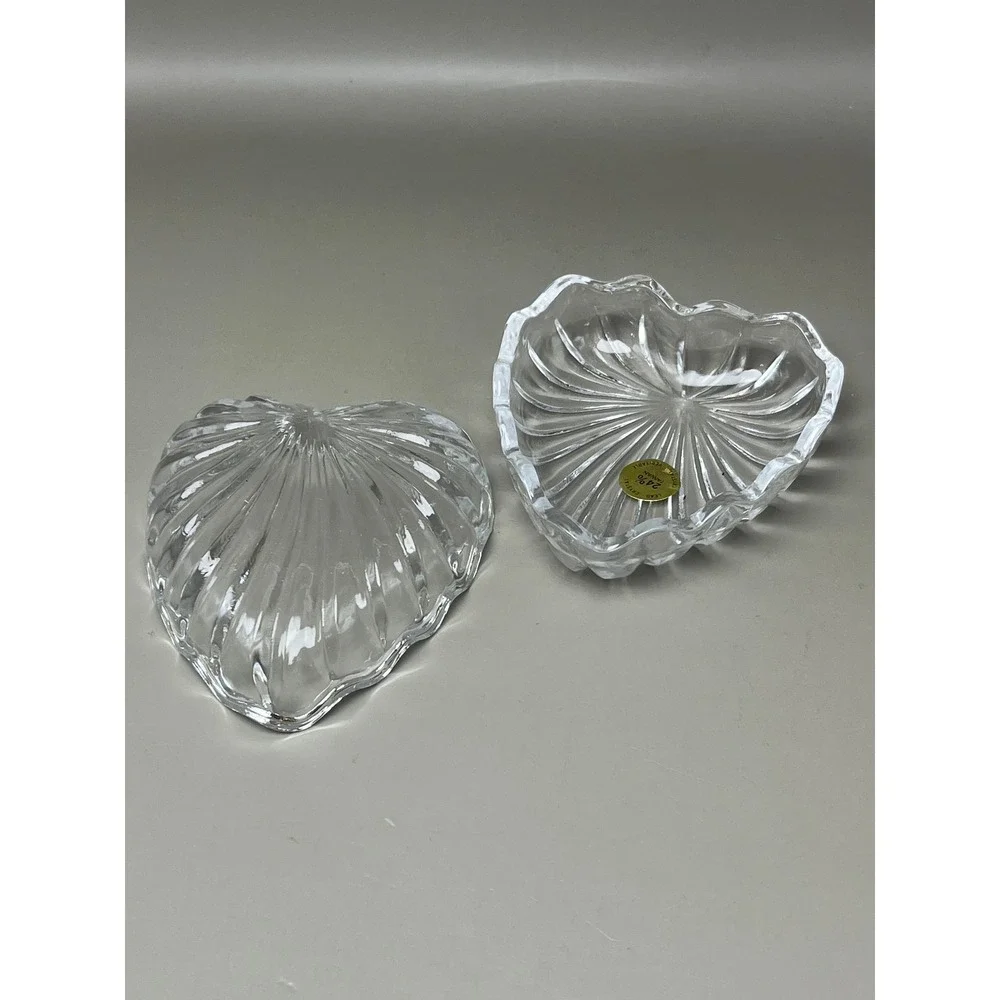 Crystal Heritage Lead Crystal Heart Shaped‎ Trinket Box Catch-All Decorative Lid
